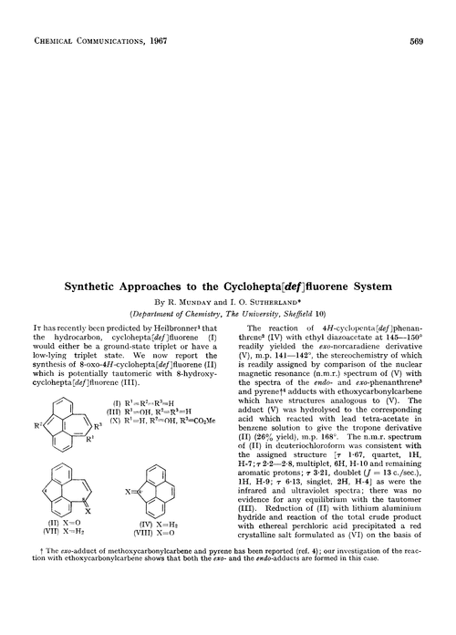 Synthetic approaches to the cyclohepta[def]fluorene system