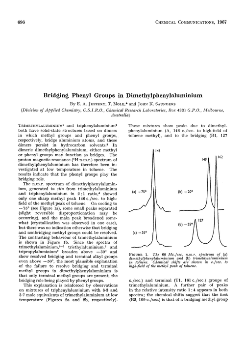 Bridging phenyl groups in dimethylphenylaluminium