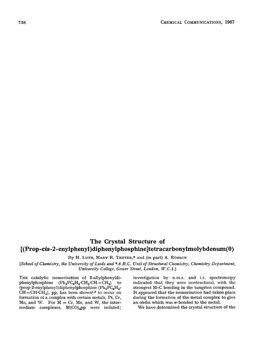 The crystal structure of [(prop-cis-2-enylphenyl) diphenylphosphine]tetracarbonylmolybdenum(0)