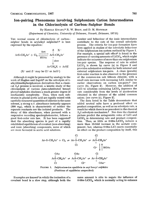 Ion-pairing phenomena involving sulphonium cation intermediates in the chlorinolysis of carbon–sulphur bonds