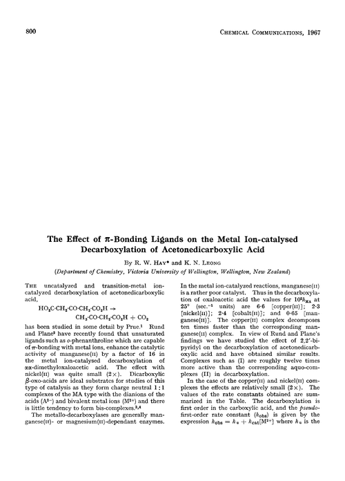 The effect of π-bonding ligands on the metal ion-catalysed decarboxylation of acetonedicarboxylic acid