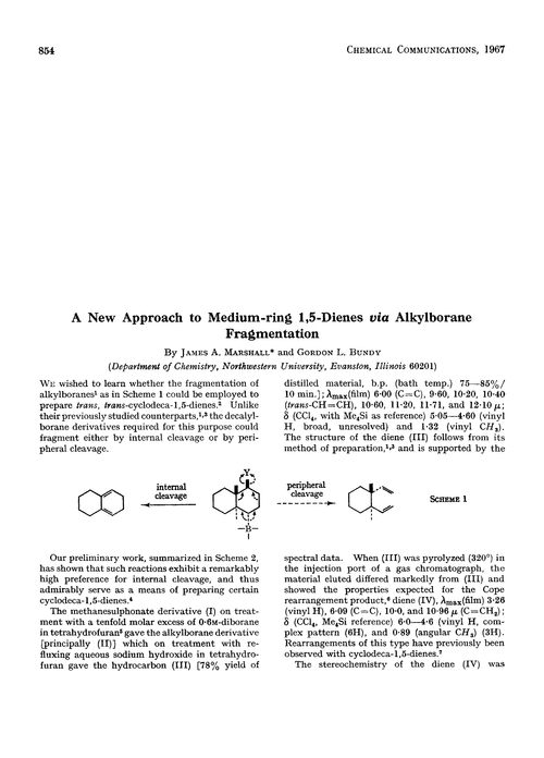 A new approach to medium-ring 1,5-dienes via alkylborane fragmentation