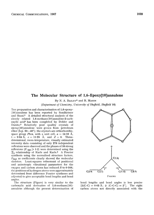 The molecular structure of 1,6-epoxy[10]annulene