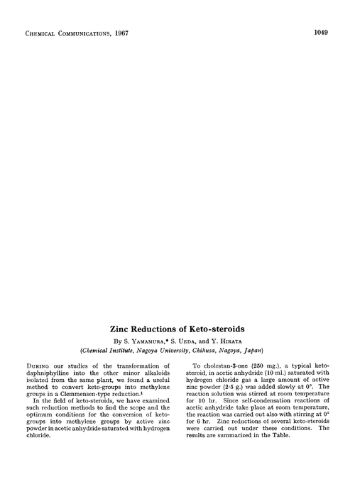 Zinc reductions of keto-steroids