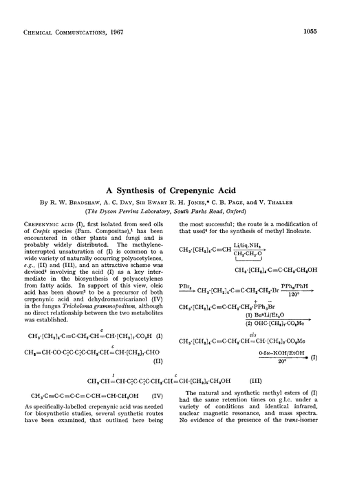 A synthesis of crepenynic acid