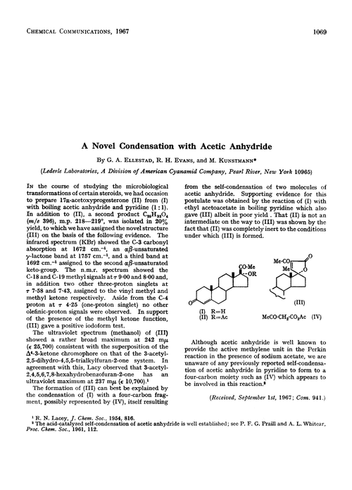 A novel condensation with acetic anhydride