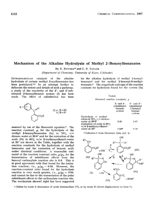 Mechanism of the alkaline hydrolysis of methyl 2-benzoylbenzoates