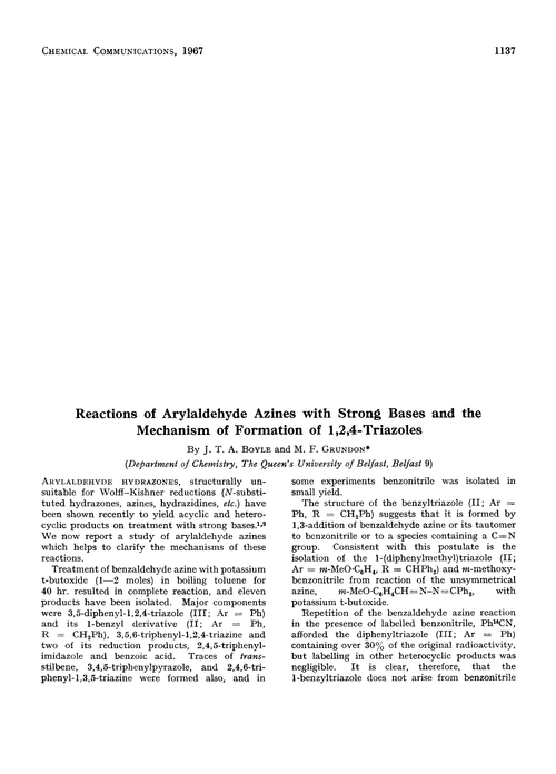 Reactions of arylaldehyde azines with strong bases and the mechanism of formation of 1,2,4-triazoles