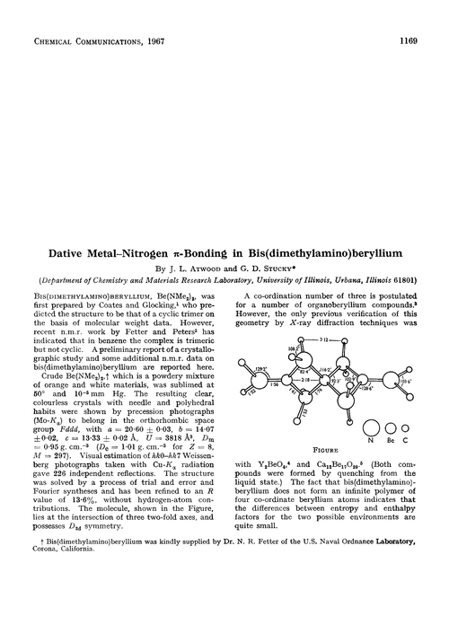 Dative metal–nitrogen π-bonding in bis(dimethylamino)beryllium