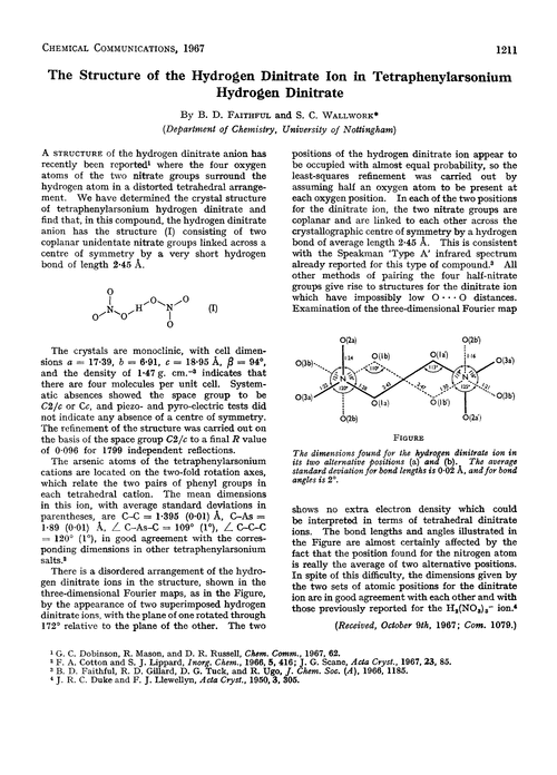 The structure of the hydrogen dinitrate ion in tetraphenylarsonium hydrogen dinitrate