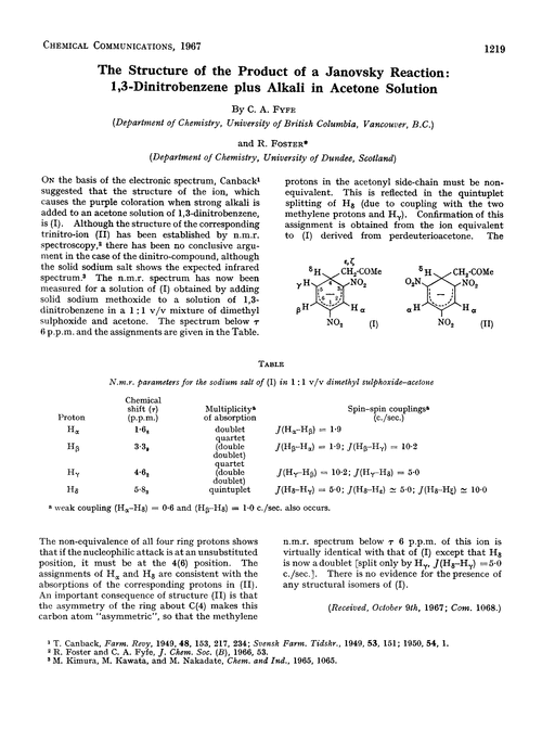 The structure of the product of a janovsky reaction: 1,3-dinitrobenzene plus alkali in acetone solution