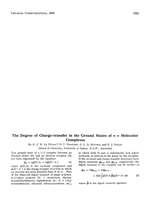The degree of charge-transfer in the ground states of π–π molecular complexes