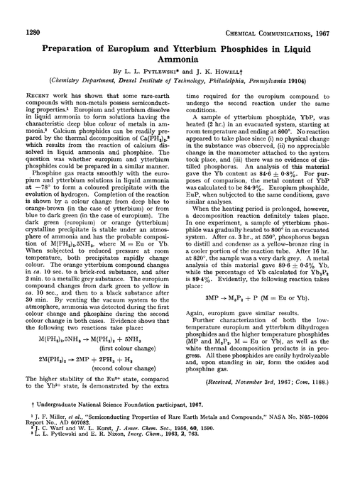 Preparation of Europium and ytterbium phosphides in liquid ammonia