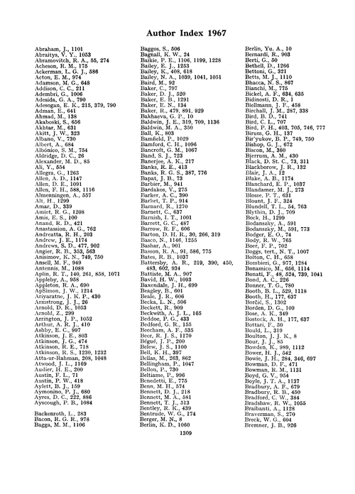 Author index 1967