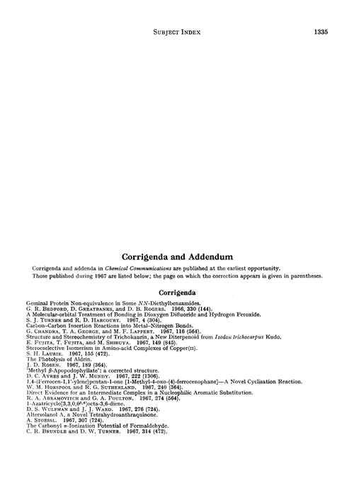 Corrigenda and addendum