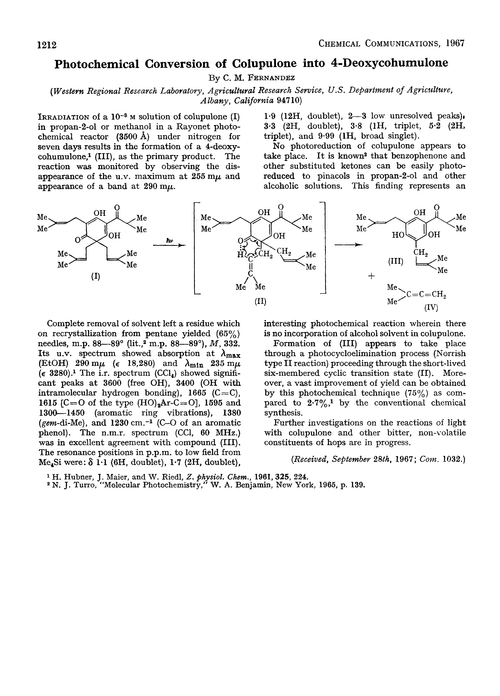 Photochemical conversion of colupulone into 4-deoxycohumulone