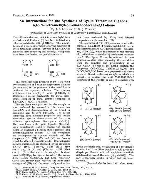 An intermediate for the synthesis of cyclic tetramine ligands: 4,4,9,9-tetramethyl-5,8-diazadodecane-2,11-dione