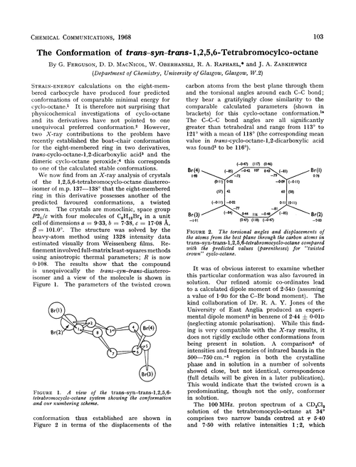 The conformation of trans–syn–trans-1,2,5,6-tetrabromocylco-octane
