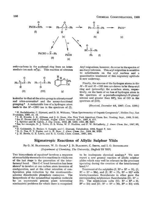 Sigmatropic reactions of allylic sulphur ylids