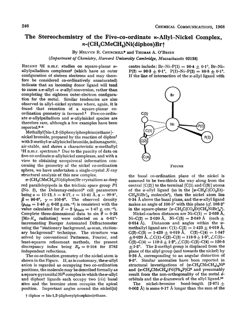 The stereochemistry of the five-co-ordinate π-allyl–nickel complex, π(CH2CMeCH2)Ni(diphos)Br
