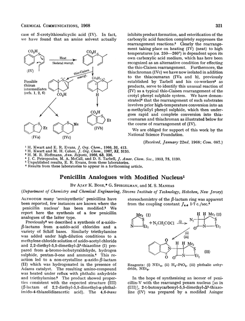 Penicillin analogues with modified nucleus