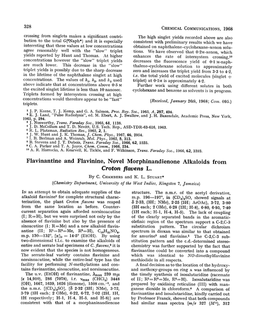 Flavinantine and flavinine, novel morphinandienone alkaloids from Croton flavens L.