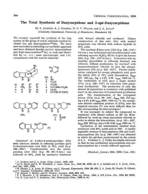 The total synthesis of dasycarpidone and 3-epi-dasycarpidone