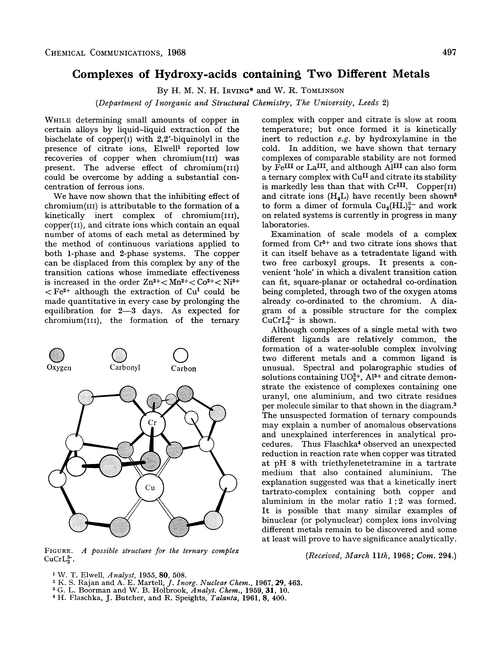 Complexes of hydroxy-acids containing two different metals