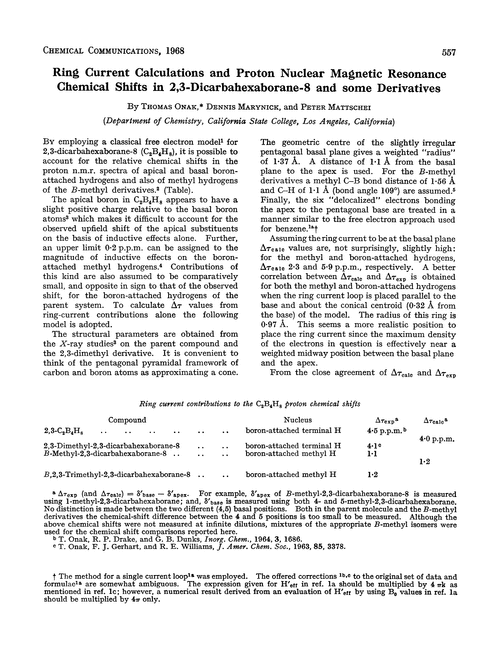 Ring current calculations and proton nuclear magnetic resonance chemical shifts in 2,3-dicarbahexaborane-8 and some derivatives