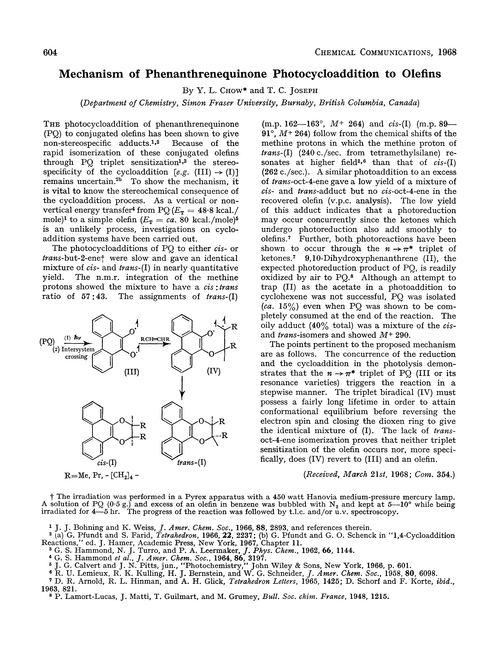 Mechanism of phenanthrenequinone photocycloaddition to olefins