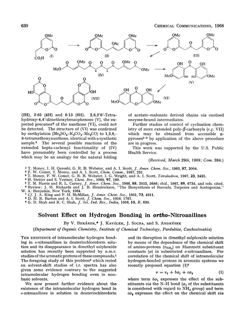 Solvent effect on hydrogen bonding in ortho-nitroanilines