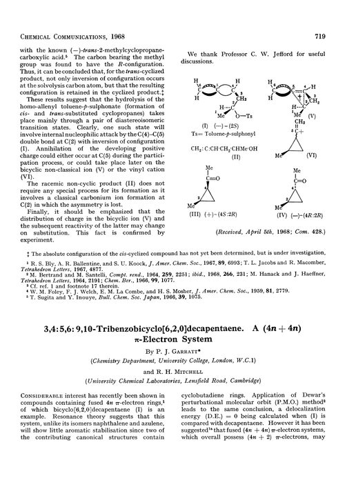 3 4 5 6 9 10 Tribenzobicyclo 6 2 0 Decapentaene A 4n 4n P Electron System Chemical Communications London Rsc Publishing