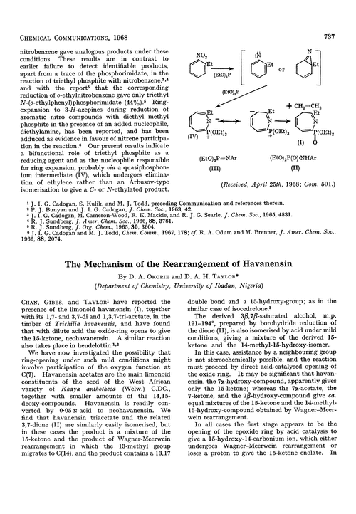 The mechanism of the rearrangement of havanensin