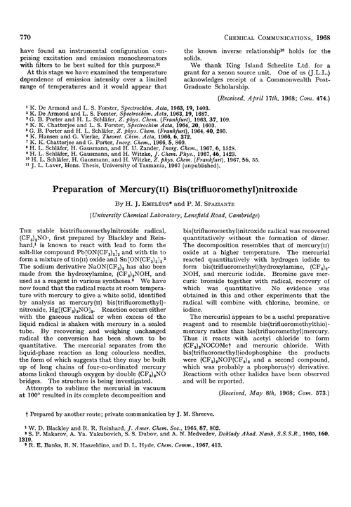 Preparation of mercury(II) bis(trifluoromethyl)nitroxide