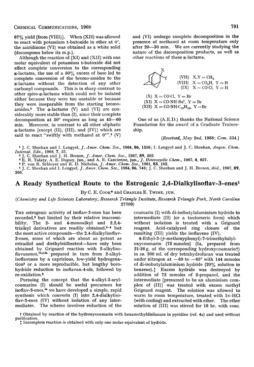 A ready synthetical route to the estrogenic 2,4-dialkylisoflav-3-enes