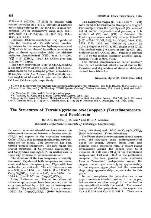 The structures of tetrakis(pyridine oxide)copper(II) tetrafluoroborate and perchlorate
