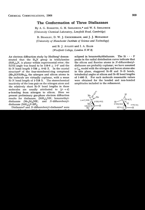 The conformation of three disilazanes