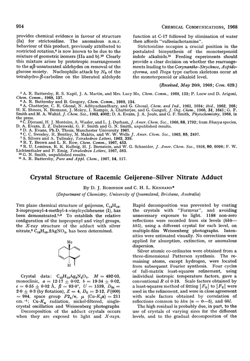 Crystal structure of racemic geijerene–silver nitrate adduct