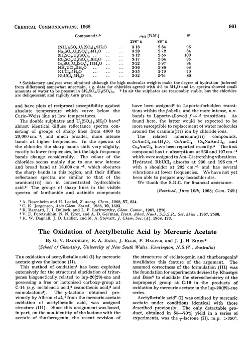 The oxidation of acetylbetulic acid by mercuric acetate