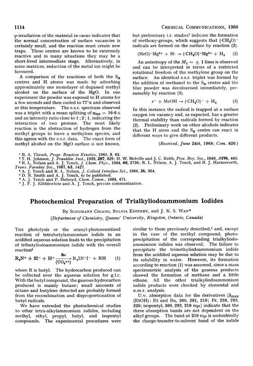 Photochemical preparation of trialkyliodoammonium iodides