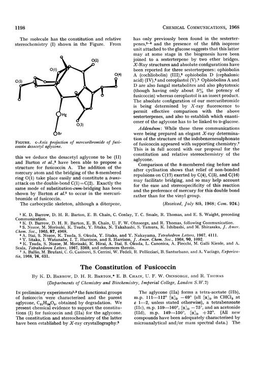 The constitution of fusicoccin
