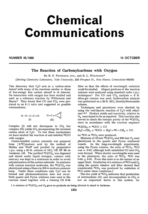 The reaction of carbonylcarbene with oxygen