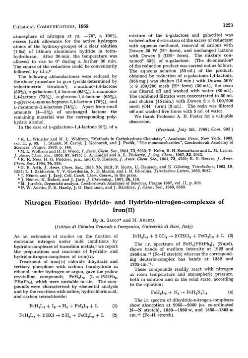 Nitrogen fixation: hydrido- and hydrido-nitrogen-complexes of iron(II)