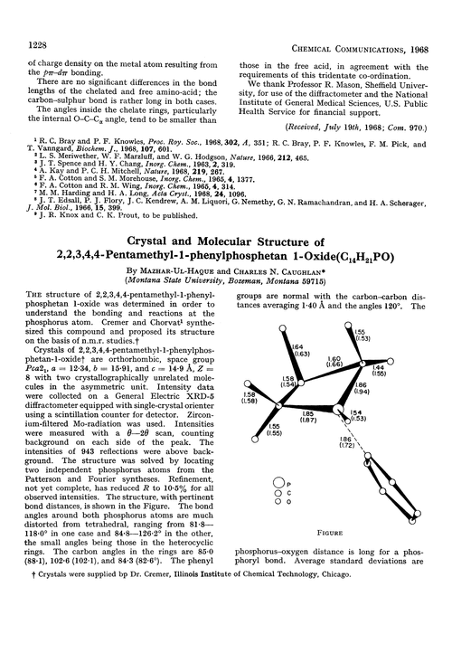 Crystal and molecular structure of 2,2,3,4,4-pentamethyl-1-phenylphosphetan 1-oxide (C14H21PO)