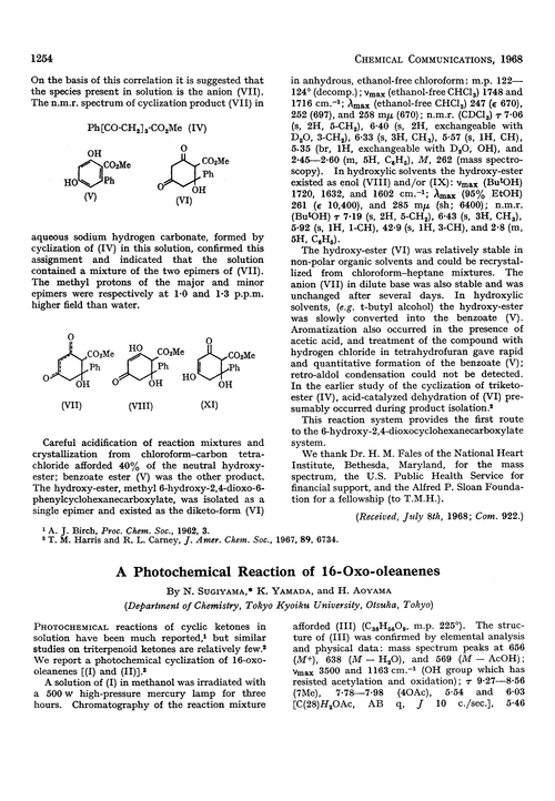 A photochemical reaction of 16-oxo-oleanenes