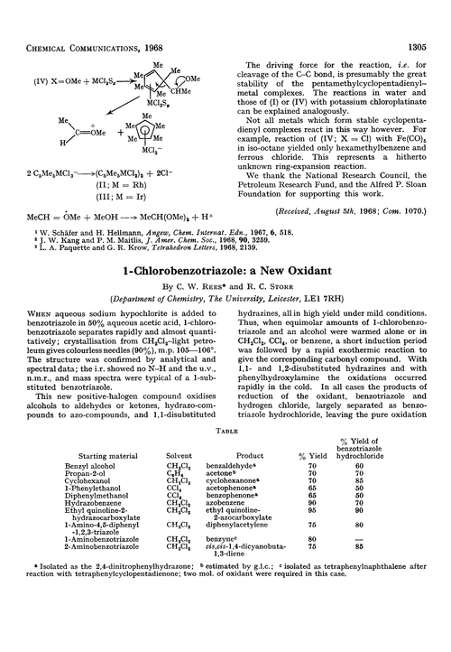 1-Chlorobenzotriazole: a new oxidant