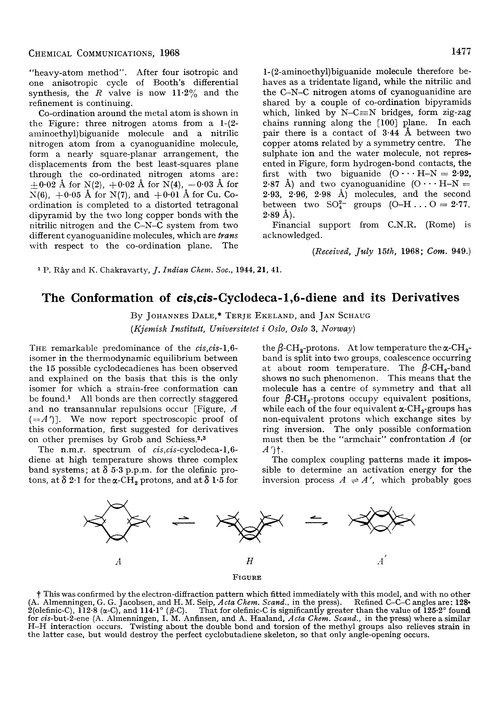 The conformation of cis,cis-cyclodeca-1,6-diene and its derivatives
