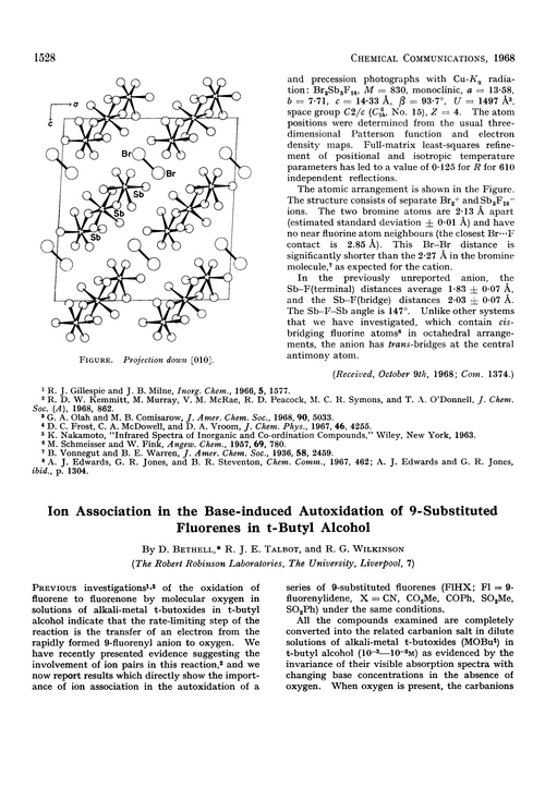 Ion association in the base-induced autoxidation of 9-substituted fluorenes in t-butyl alcohol