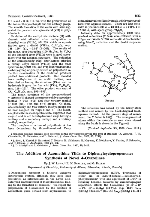 The addition of azomethine ylids to diphenylcyclopropenone: synthesis of novel 4-oxazolines