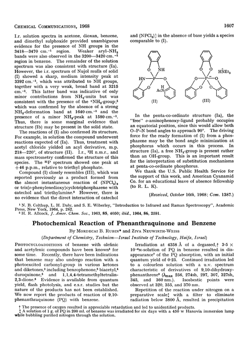Photochemical reaction of phenanthraquinone and benzene